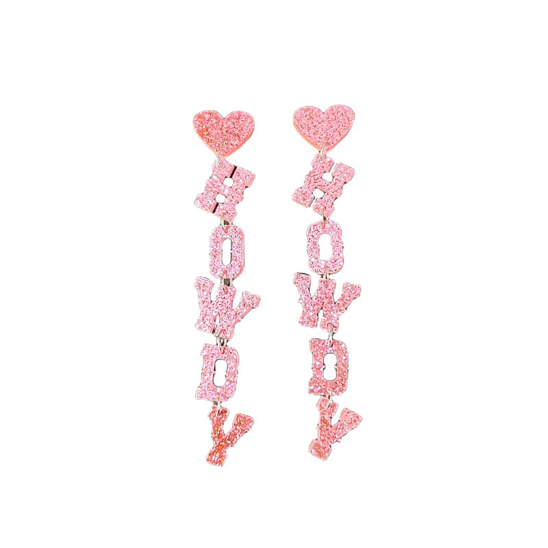 Wholesale Western Cowboy HOWDY Long Letter Acrylic Earrings